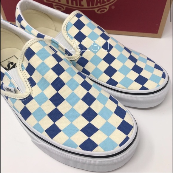 VANS Classic Slip On Checkerboard Blue Topaz Women's Size 6.5 VN0A38F7QCM - Picture 3 of 9